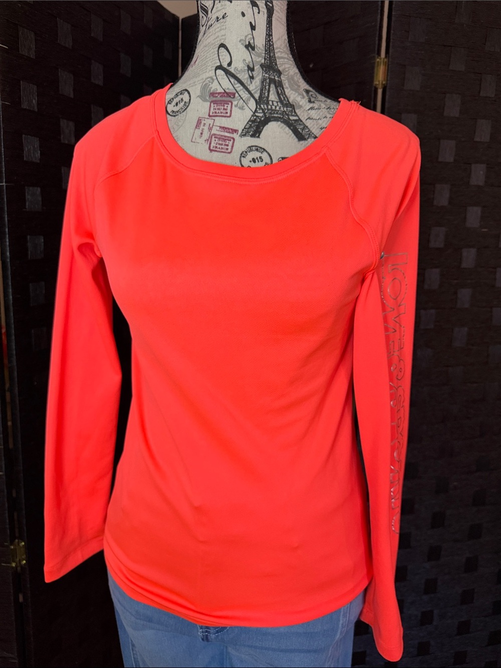 Women’s Long-Sleeve Performance Tee - Bright Coral/Neon Orange